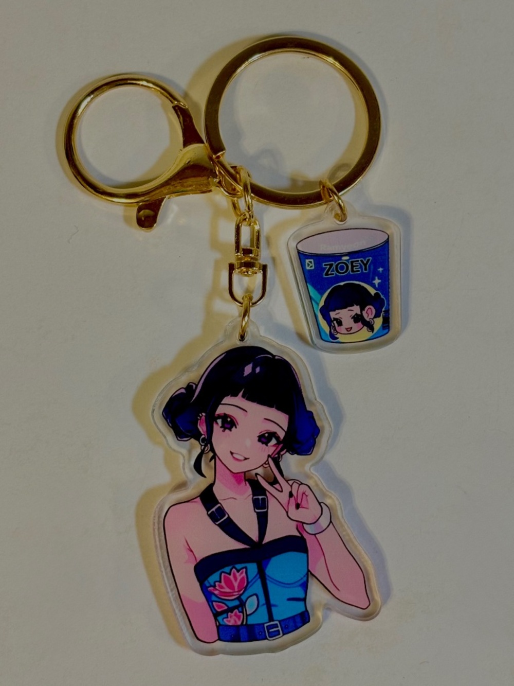 KPop Demon Hunters Zoey Keychain Acrylic Bag Charm Purse Dangler Accessory New